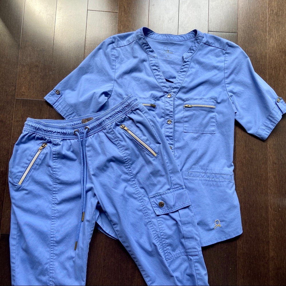 Jaanuu Light Blue Scrub Set